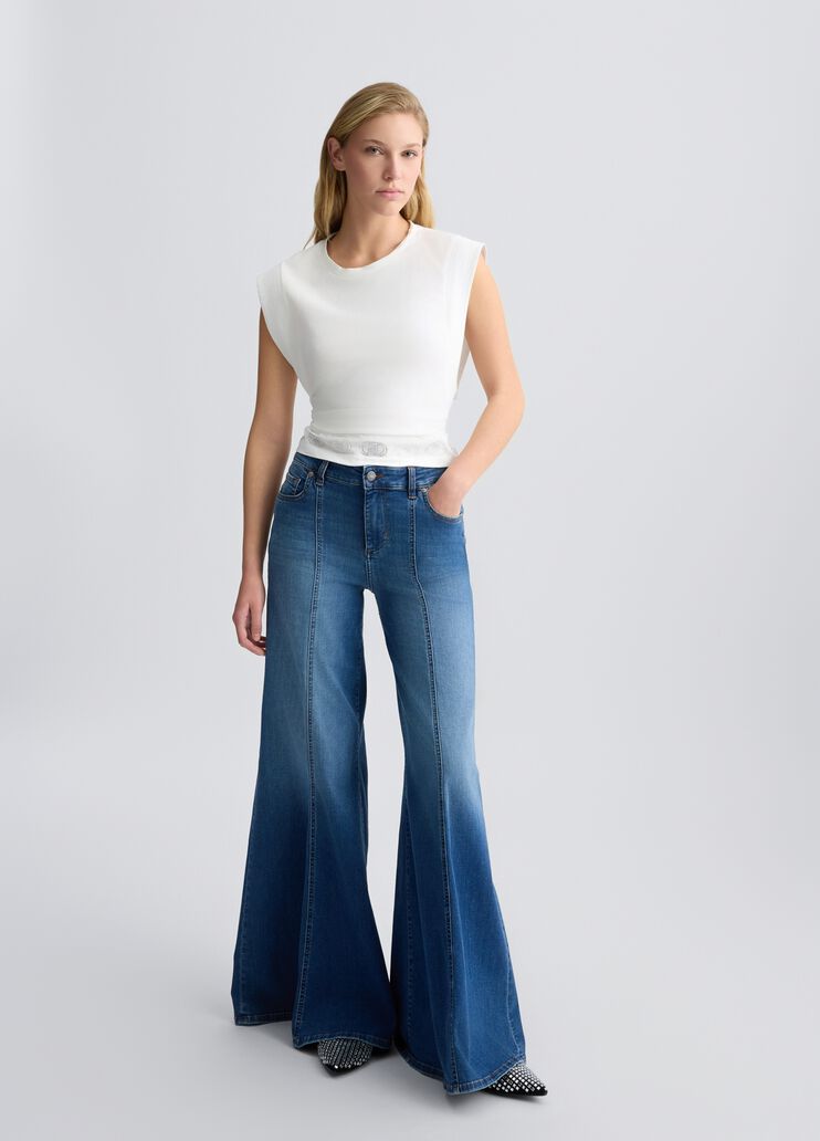 Cotton top white Liu Jo - large image number 5 Cotton top white Liu Jo - large image number 5