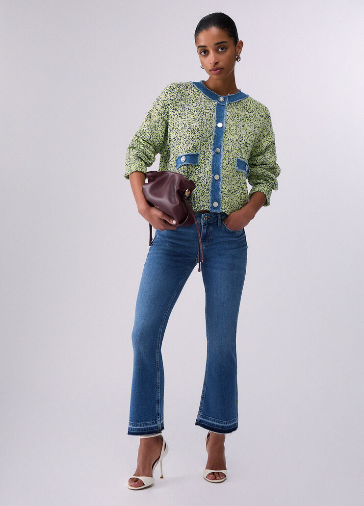 Jeans bootcut con orli unfinished denim blu Liu Jo - medium