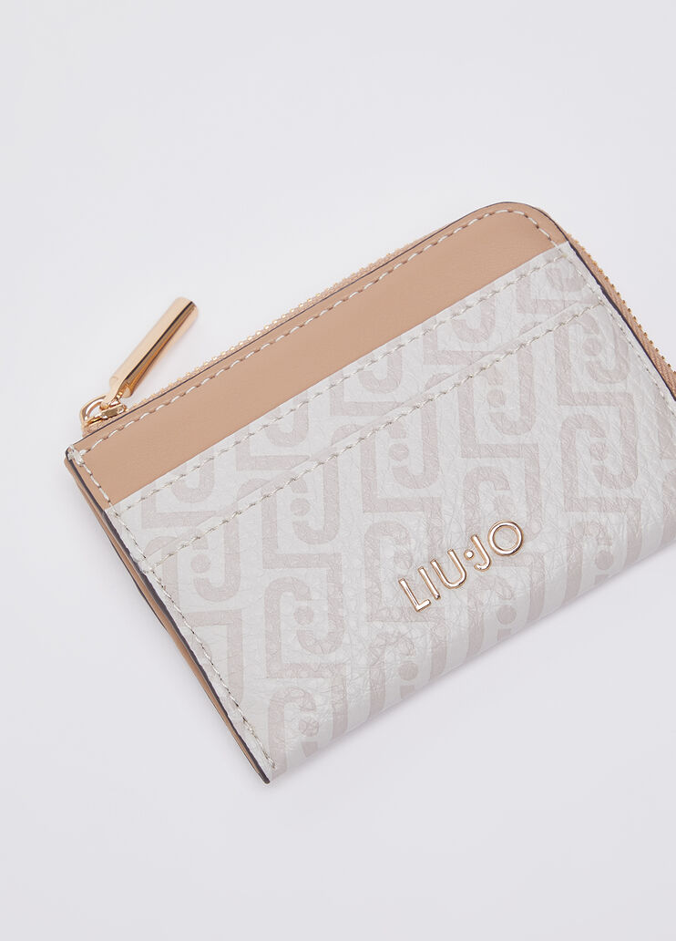Monogram credit card case white/beige Liu Jo - medium
