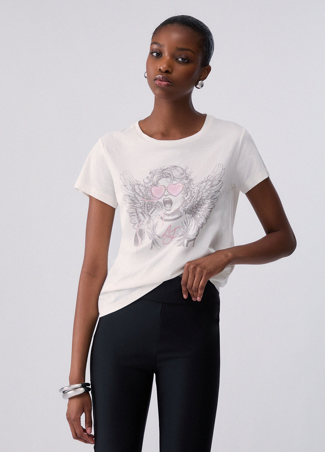 T-shirt avec imprim&eacute; angelo blanc Liu Jo - large image number 0