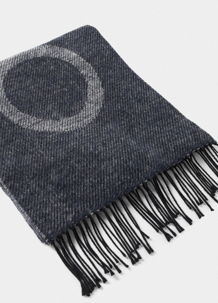 Cotton stole with logo dark blue Liu Jo - large image number 2 Cotton stole with logo dark blue Liu Jo - large image number 2