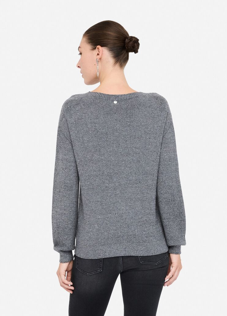 Jumper with micro sequins grey Liu Jo - large image number 1 Jumper with micro sequins grey Liu Jo - large image number 1