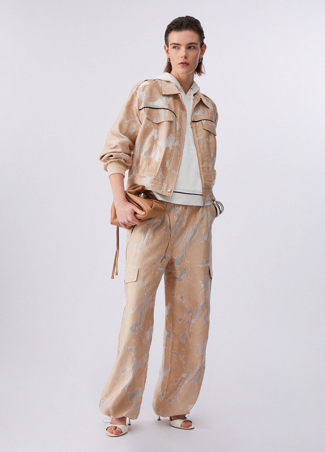 Organza jacquard jacket beige Liu Jo - large image number 5