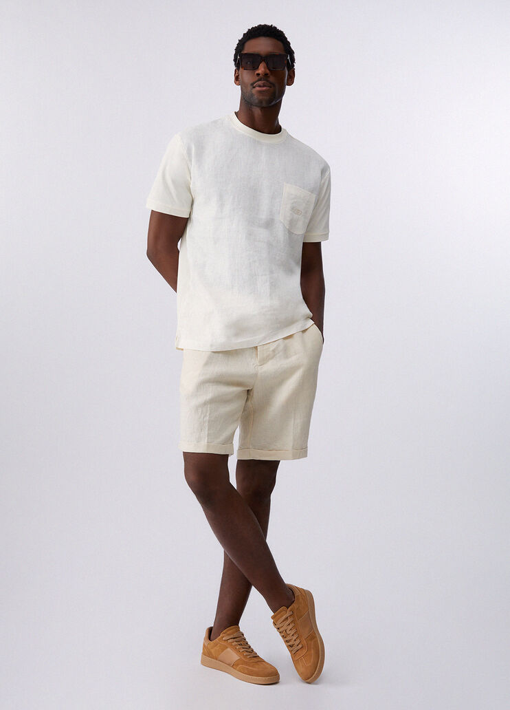 Bermudashorts aus 100 % Leinen Wei&szlig; Liu Jo - medium