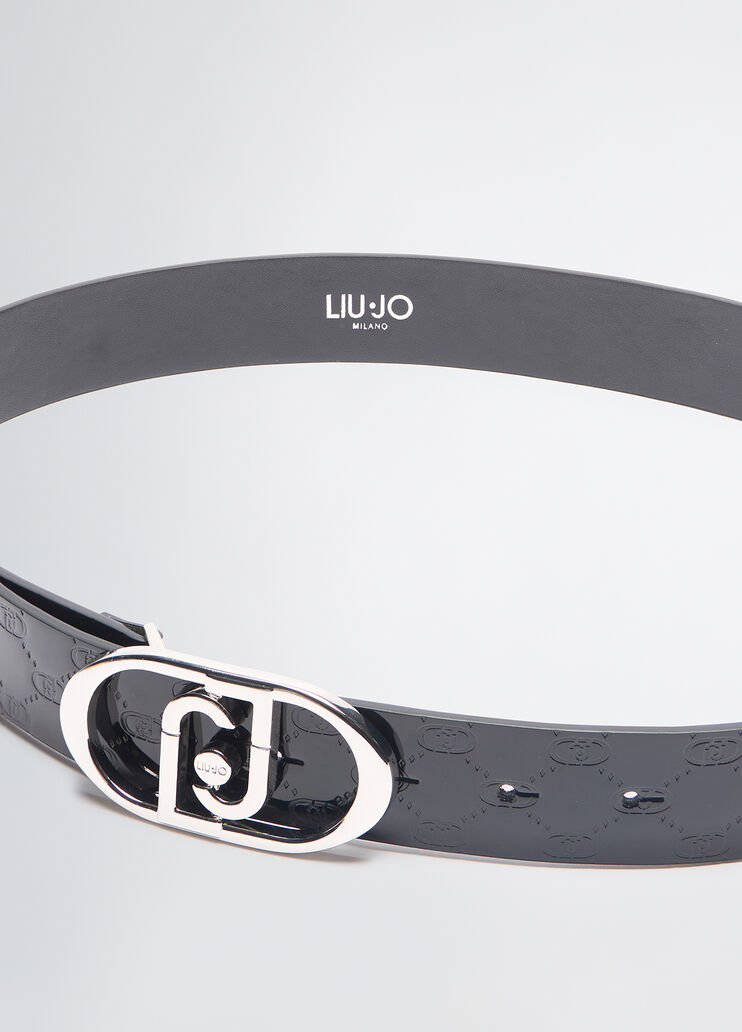Lederg&uuml;rtel mit Logo Schwarz Liu Jo - medium