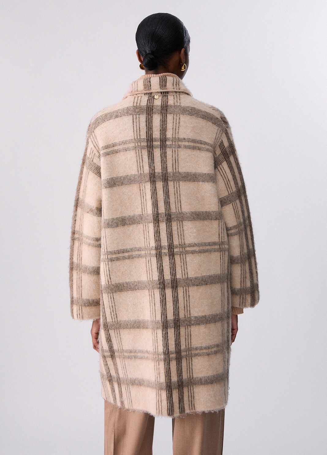 Cappotto jacquard in maglia spazzolata beige Liu Jo - large image number 1