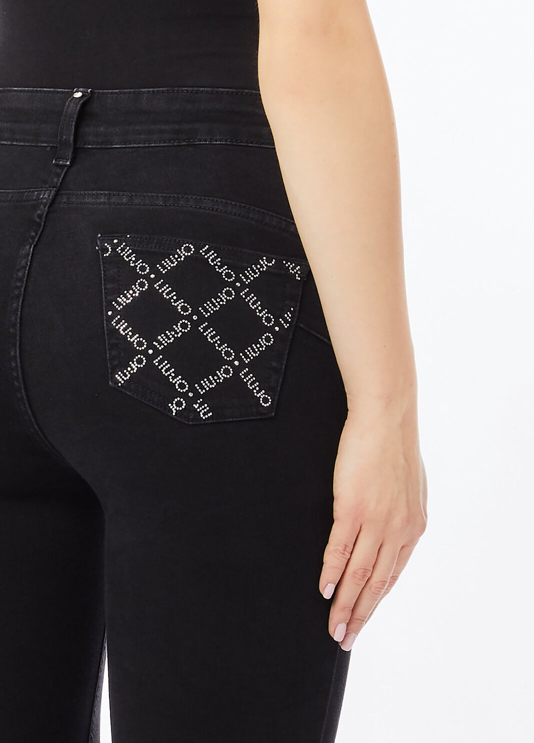 Skinny-Jeans mit hohem Bund Denim-Schwarz Liu Jo - large image number 2
