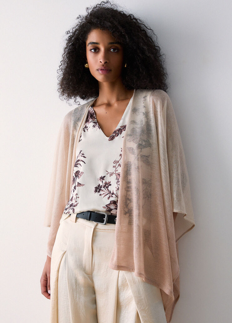 Iridescent poncho beige Liu Jo - medium
