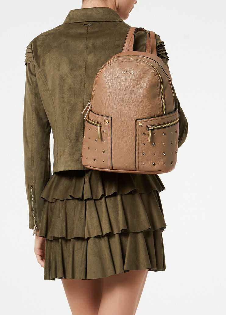 Backpack with jewel studs Walnut Liu Jo - large image number 3