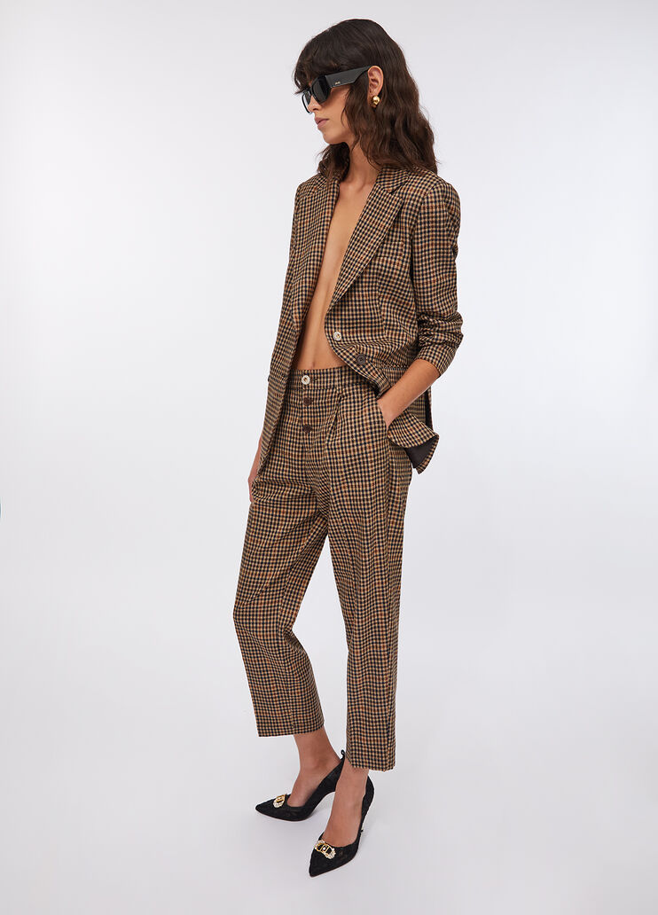 Chequered trousers with darts beige Liu Jo - medium
