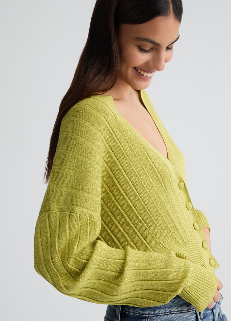 Lurex® cardigan  avocado Liu Jo - large image number 2 Lurex® cardigan  avocado Liu Jo - large image number 2