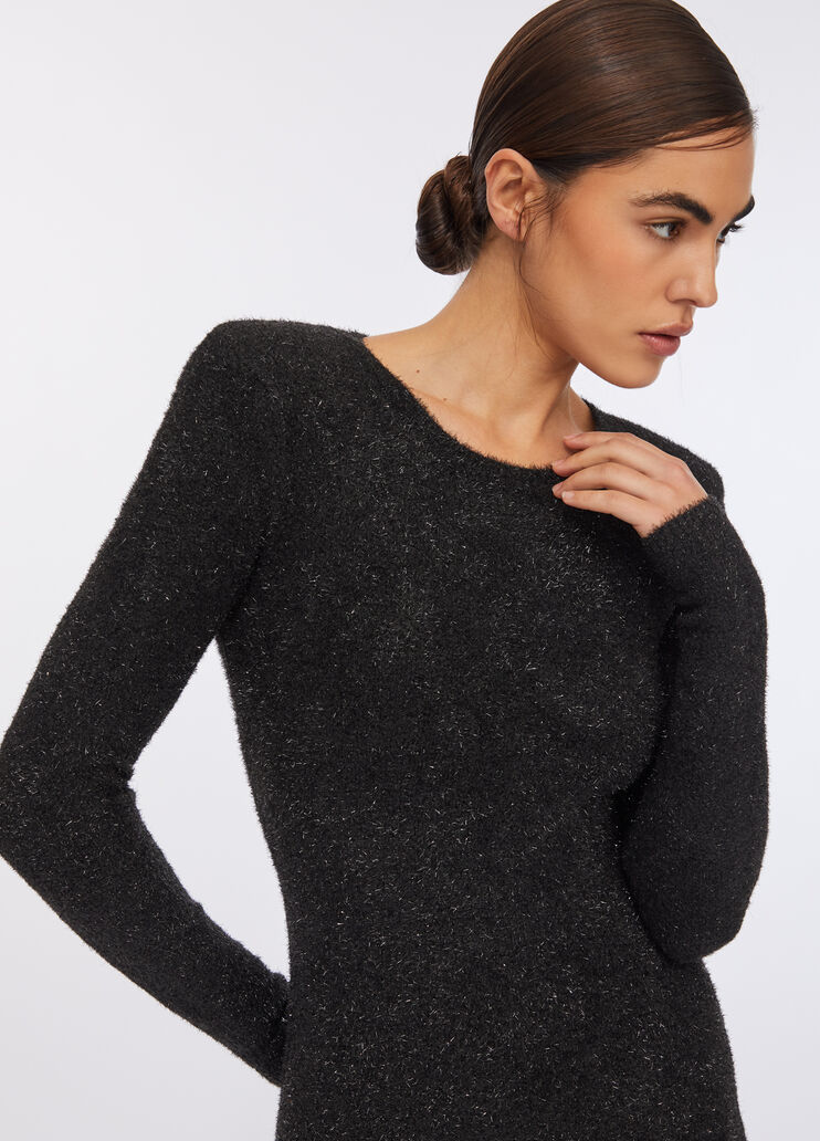Knit dress with shoulder pads black Liu Jo - large image number 2 Knit dress with shoulder pads black Liu Jo - large image number 2