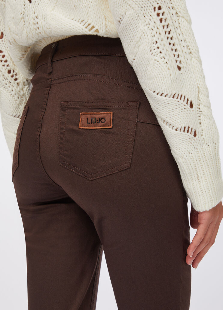 Skinny trousers with gemstones chocolate Liu Jo - large image number 3