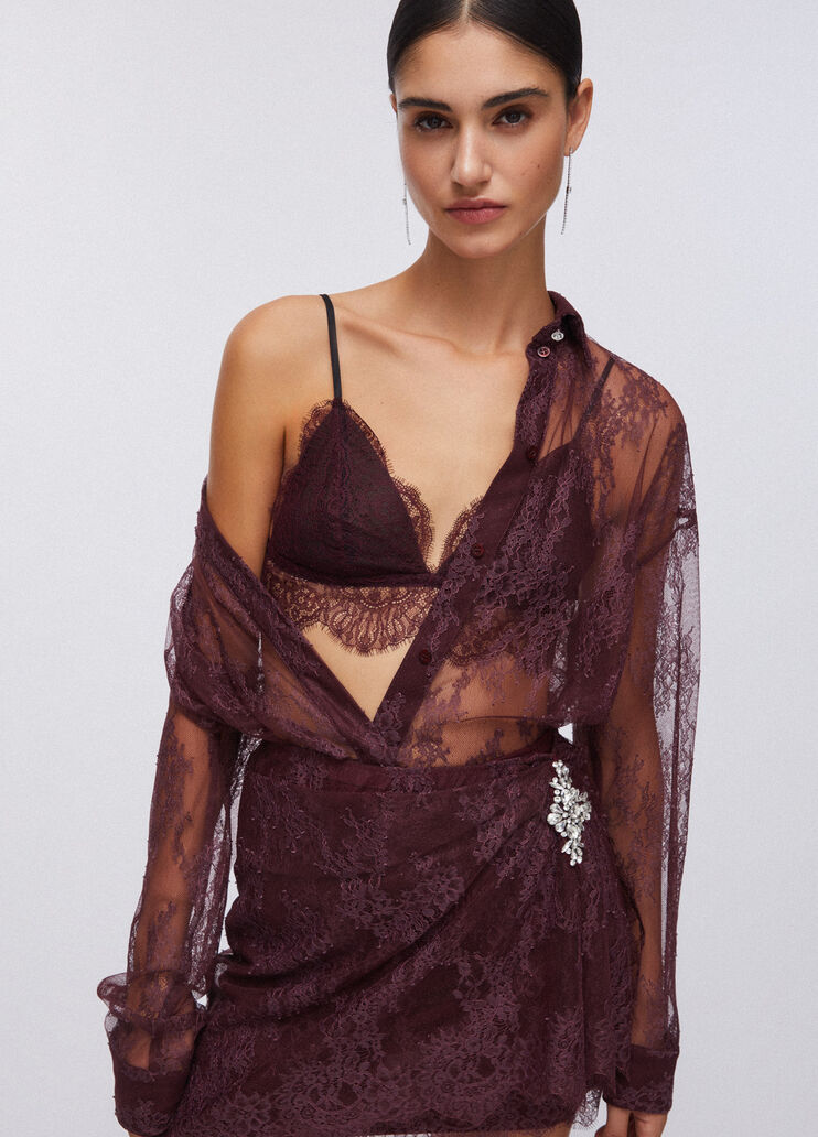 Brassière en dentelle Chantilly marron foncé Liu Jo - large image number 4