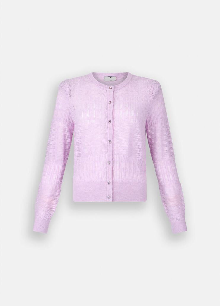 Wool and alpaca cardigan lilac Liu Jo - large image number 6
