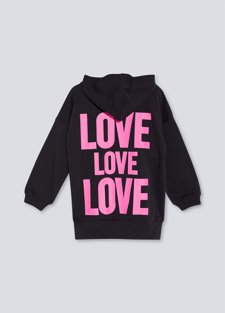 Maxi sweat avec imprimé dans le dos noir et rose Liu Jo - large image number 1