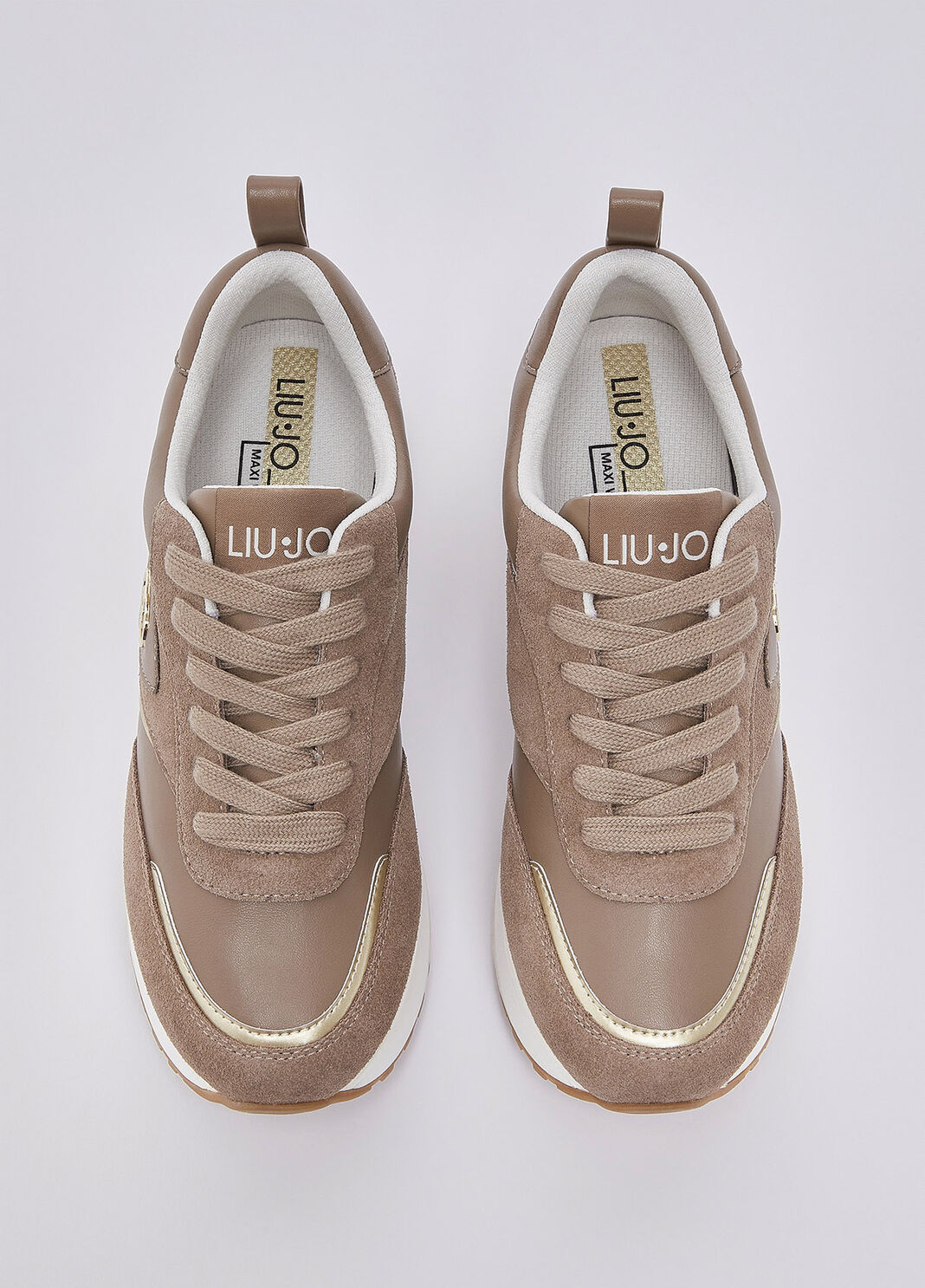 Sneakers plateforme en daim et cuir havane Liu Jo - large image number 3