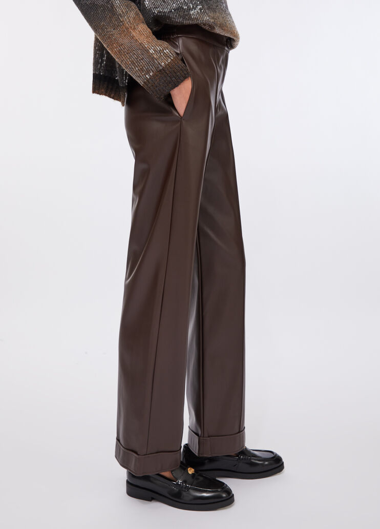 Coated fabric trousers chocolate Liu Jo - large image number 3