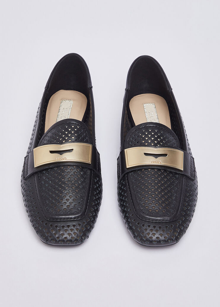 Mokassin aus perforiertem Leder Schwarz Liu Jo - medium