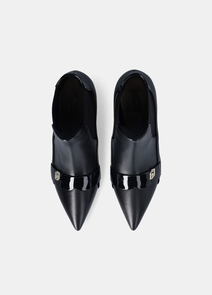 Stiefelette aus Leder mit niedrigem Absatz Schwarz Liu Jo - large image number 4