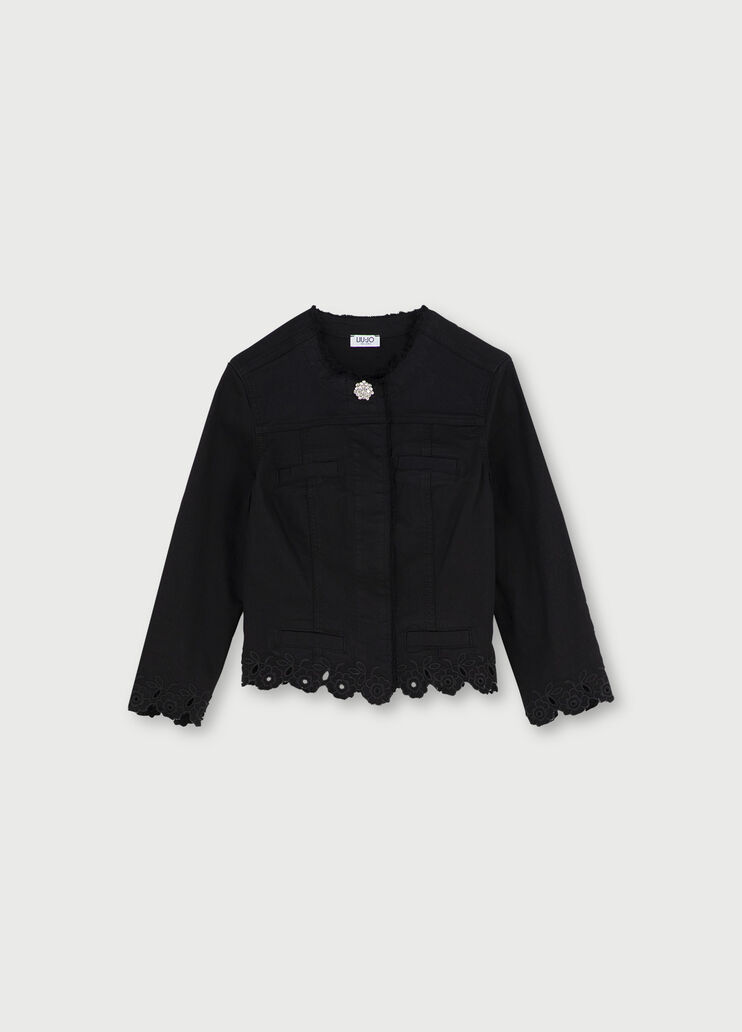 Giacca con castoni gioiello Nero con ricamo Liu Jo - large image number 4