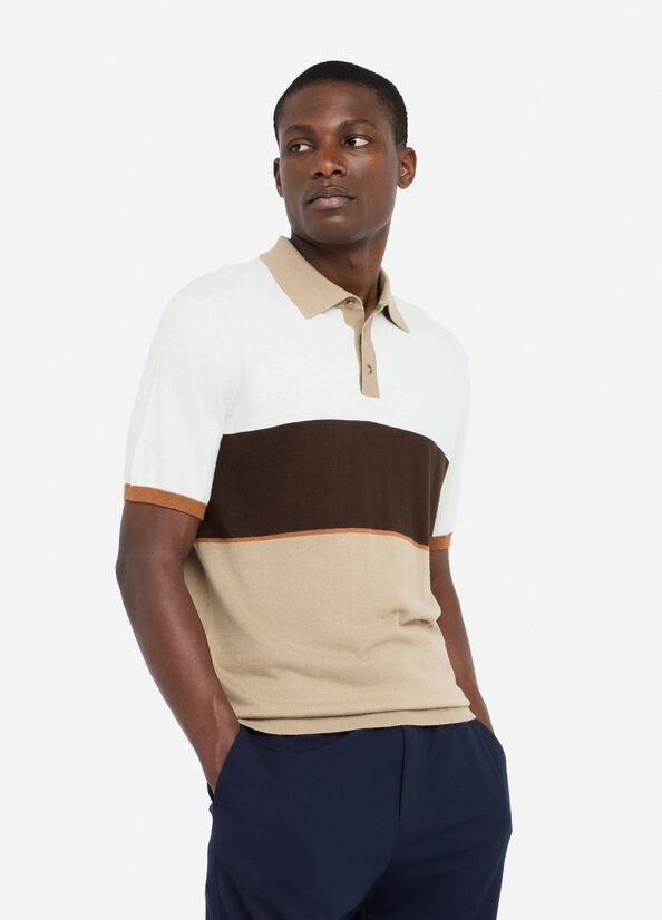 Cotton and silk knit polo shirt brown Liu Jo - medium