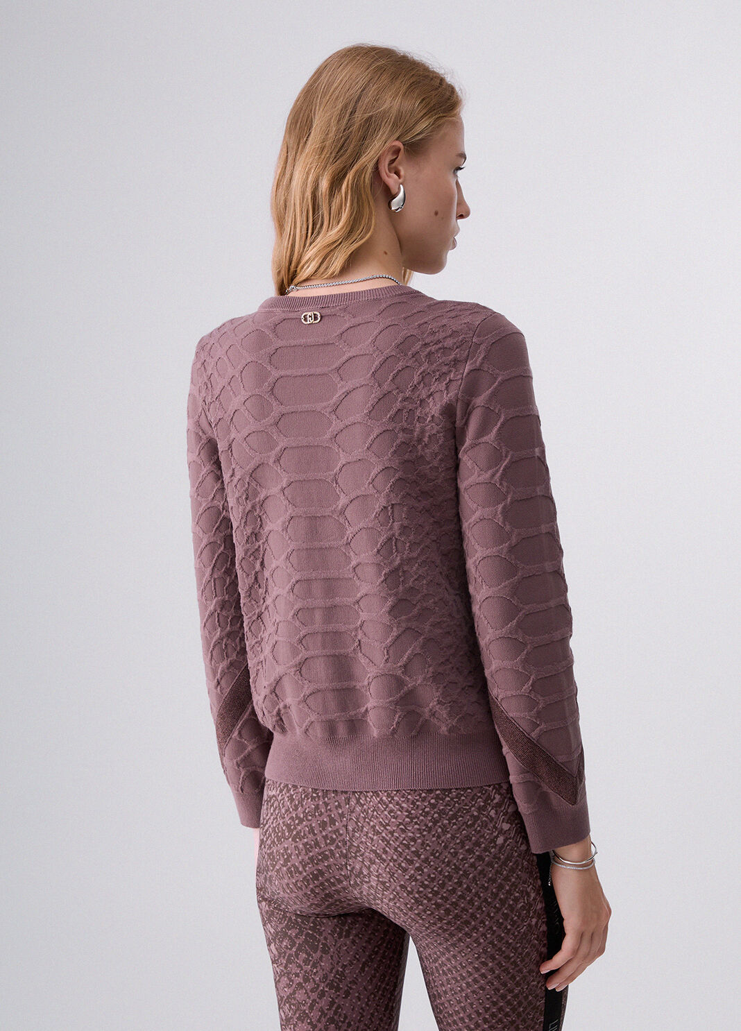 Pull Jacquard rose fonc&eacute; Liu Jo - large image number 1