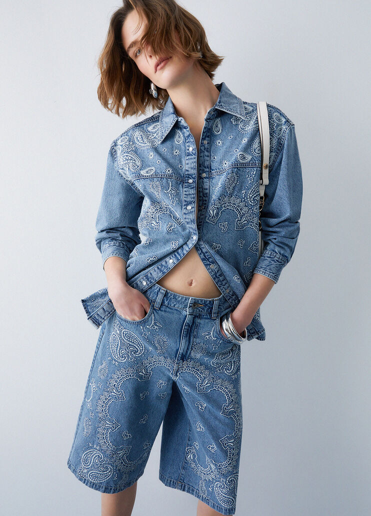 Bermudas de denim con bordados denim azul Liu Jo - medium