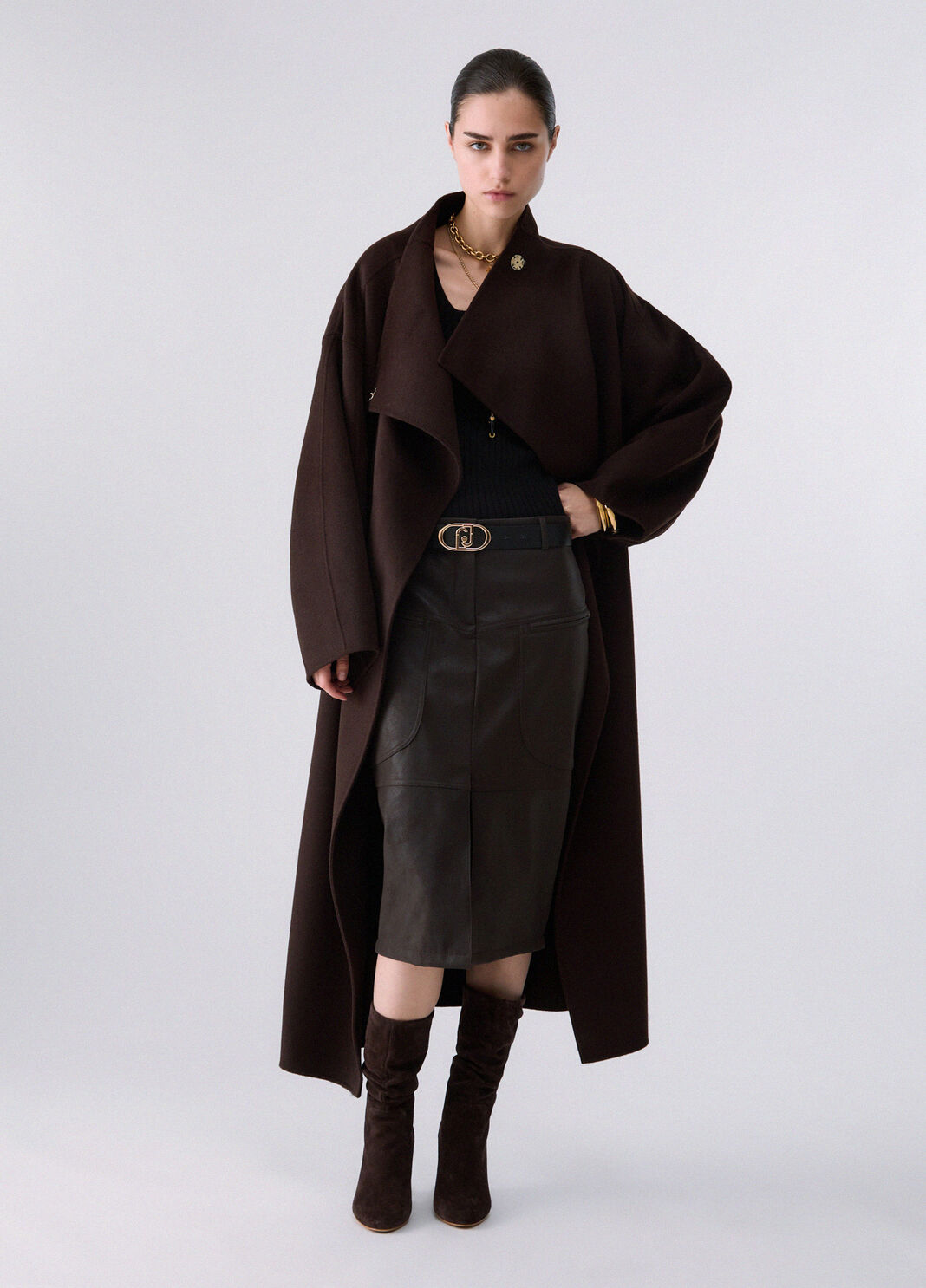 Oversized wool coat mocha Liu Jo - large image number 0