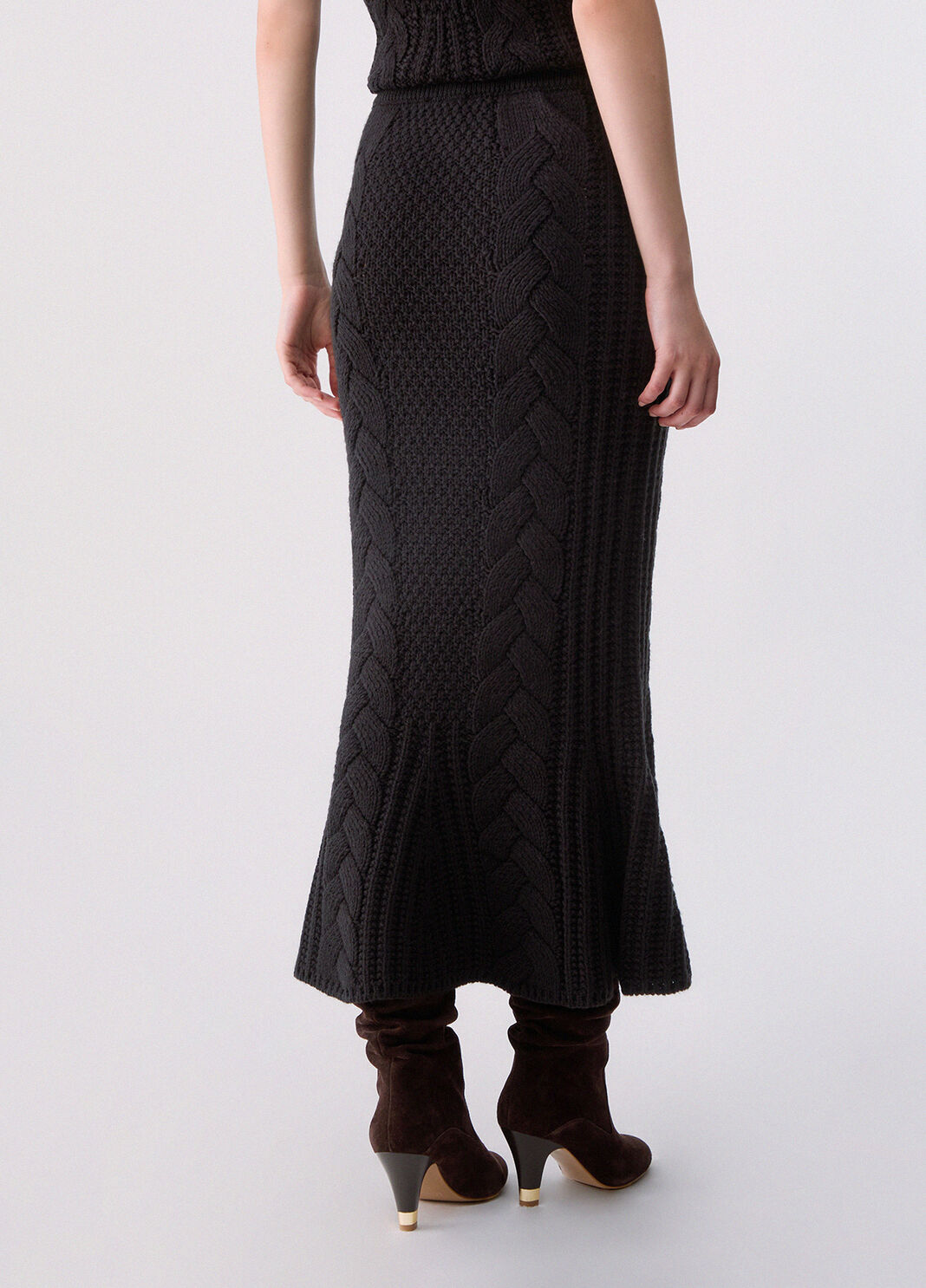 Falda midi de punto negro Liu Jo - large image number 1