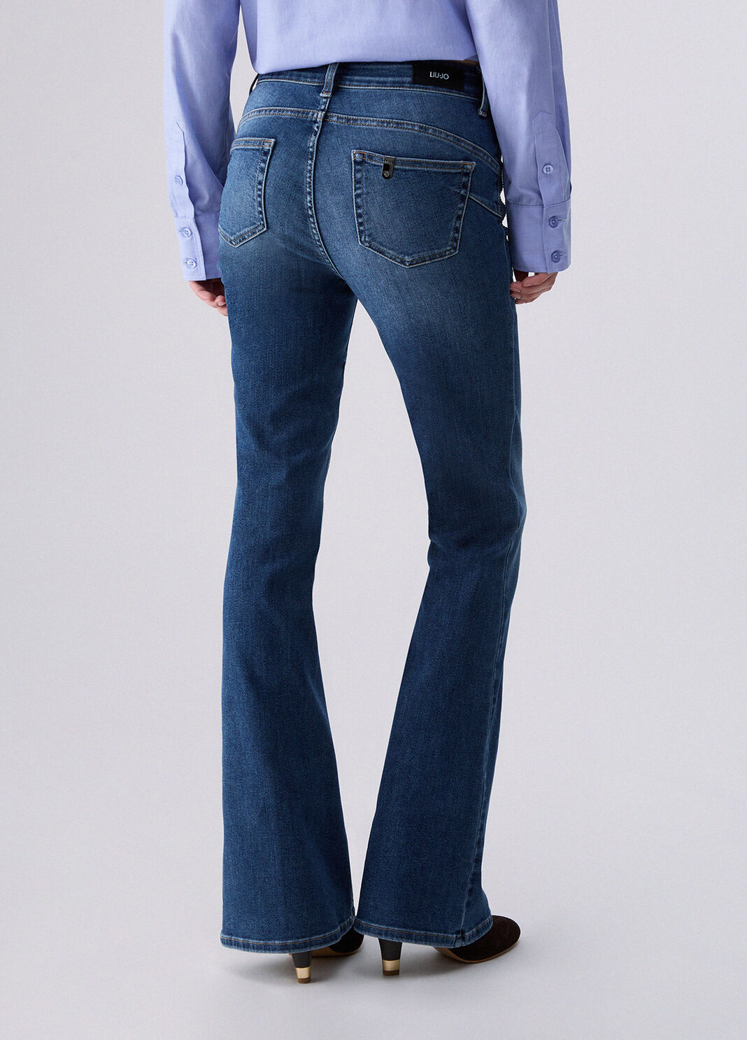 Bootcut Jeans with Rhinestones blue denim Liu Jo - large image number 1