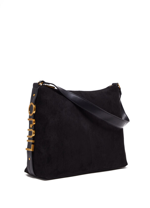 Suede shopper bag colour black | Liu Jo