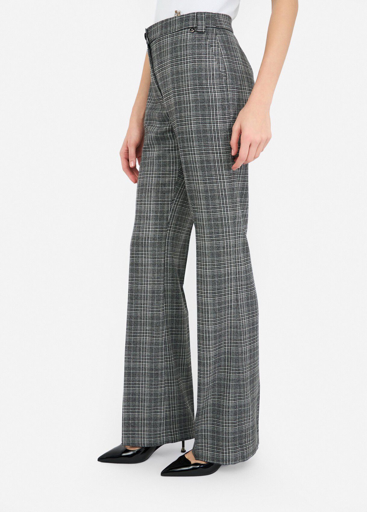パンツ LIU JO FLARE PANTS Glen plaid flare trousers colour glen plaid | Liu Jo