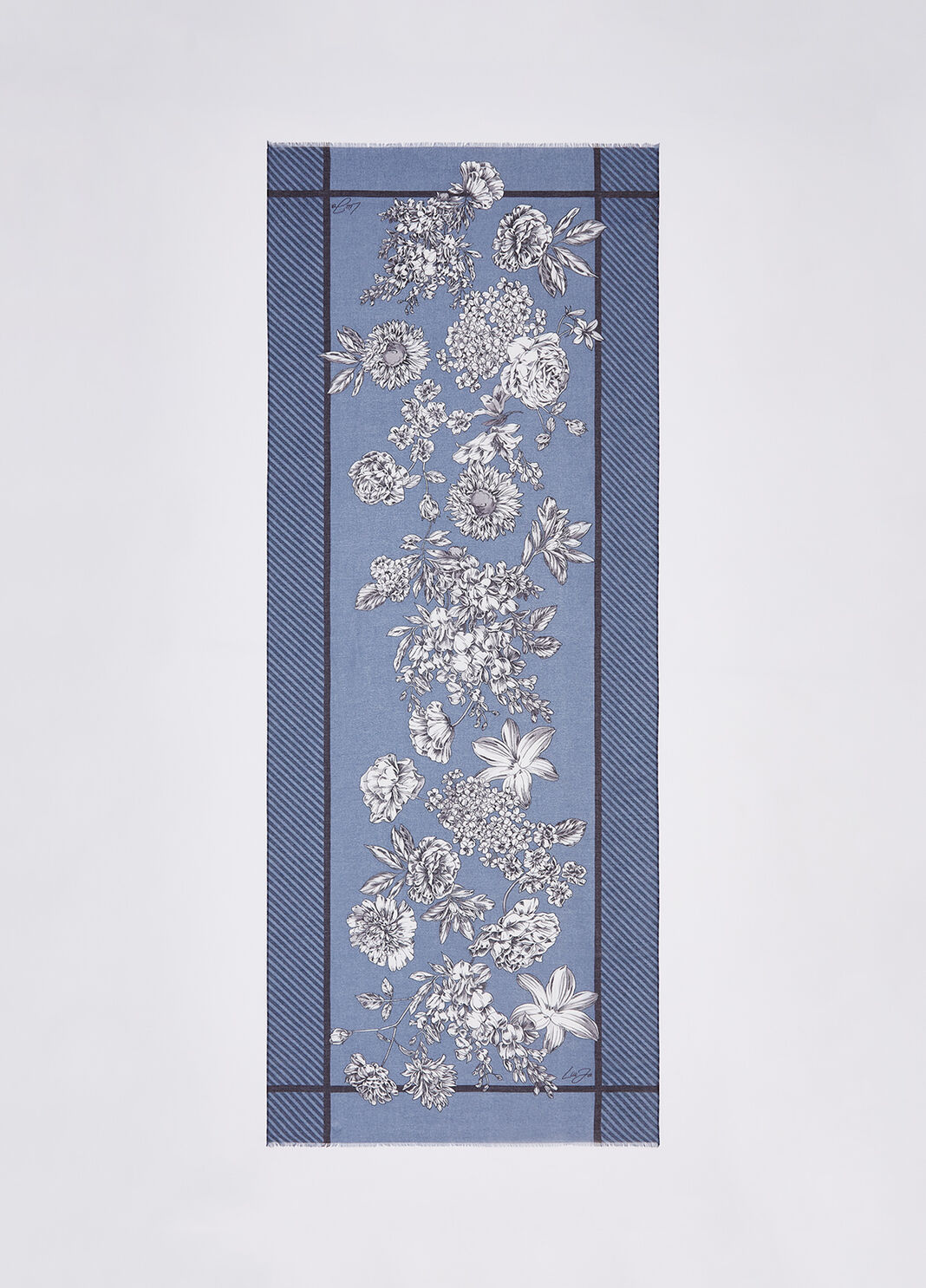 Stola con fiori denim chiaro Liu Jo - large image number 2