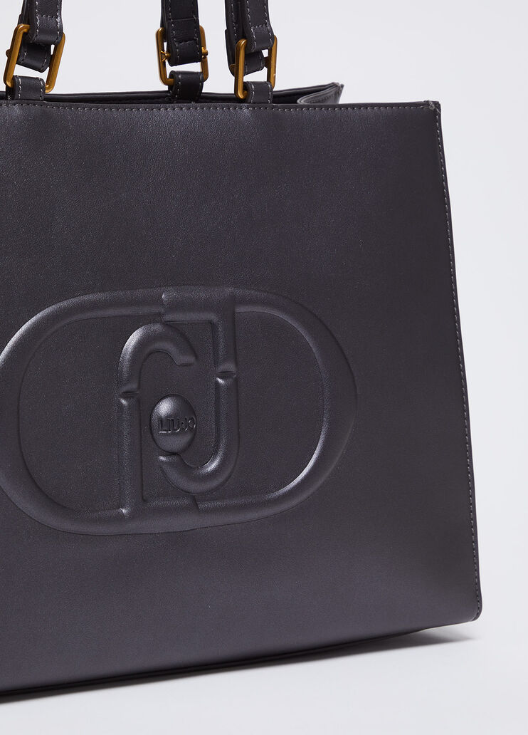Shopper mit Monogramm-Logo Farbe Anthrazit | Liu Jo