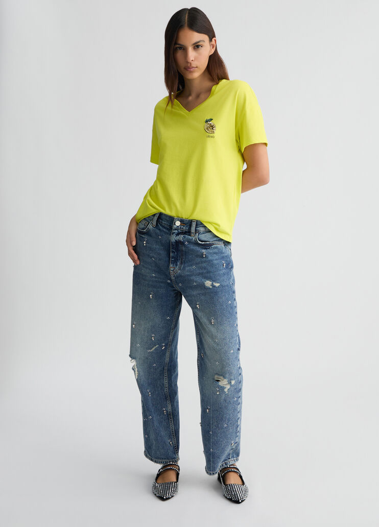 T-shirt with lemon yellow Liu Jo - large image number 5 T-shirt with lemon yellow Liu Jo - large image number 5