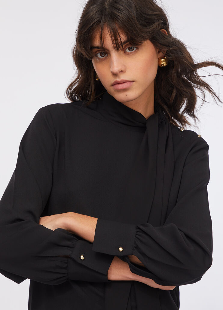 Vestido corto con bufanda negro Liu Jo - medium