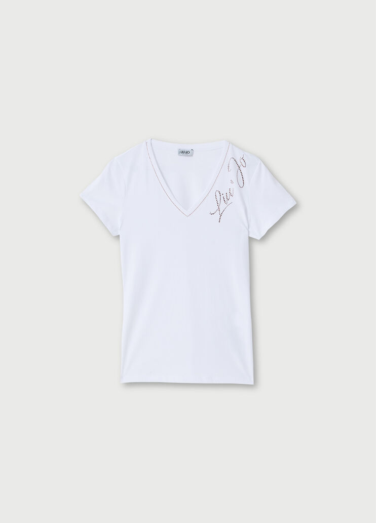 T-shirt with logo Optic White Liu Jo - large image number 4