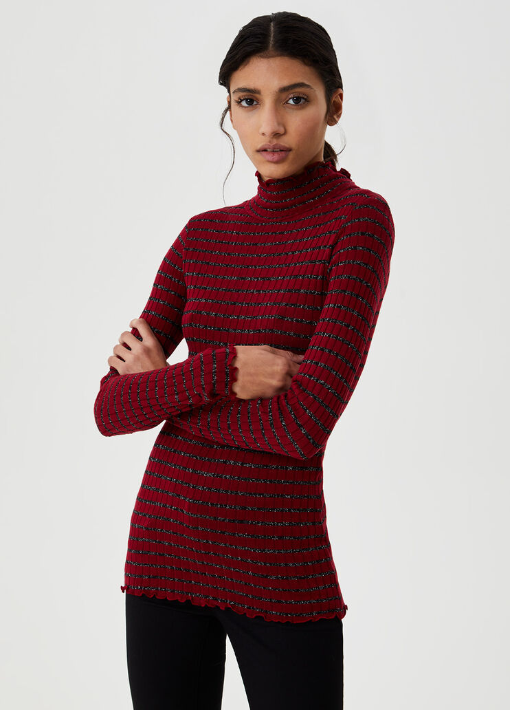 Striped turtleneck jumper Red Liu Jo - large image number 0