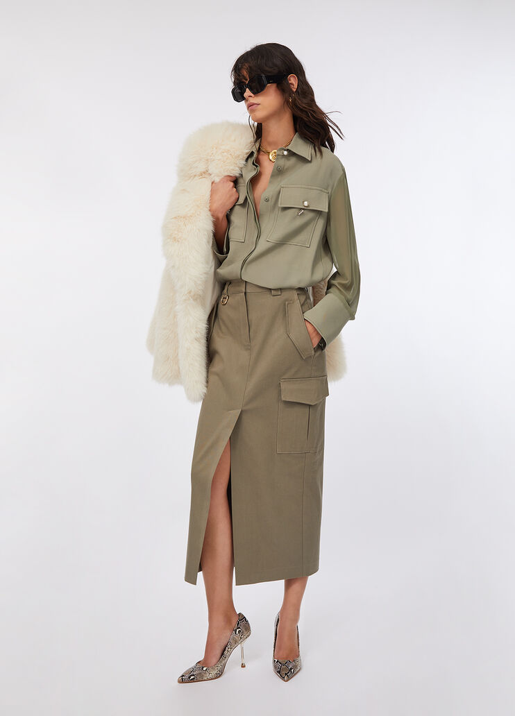 Cotton cargo skirt asparagus Liu Jo - medium Cotton cargo skirt asparagus Liu Jo - medium