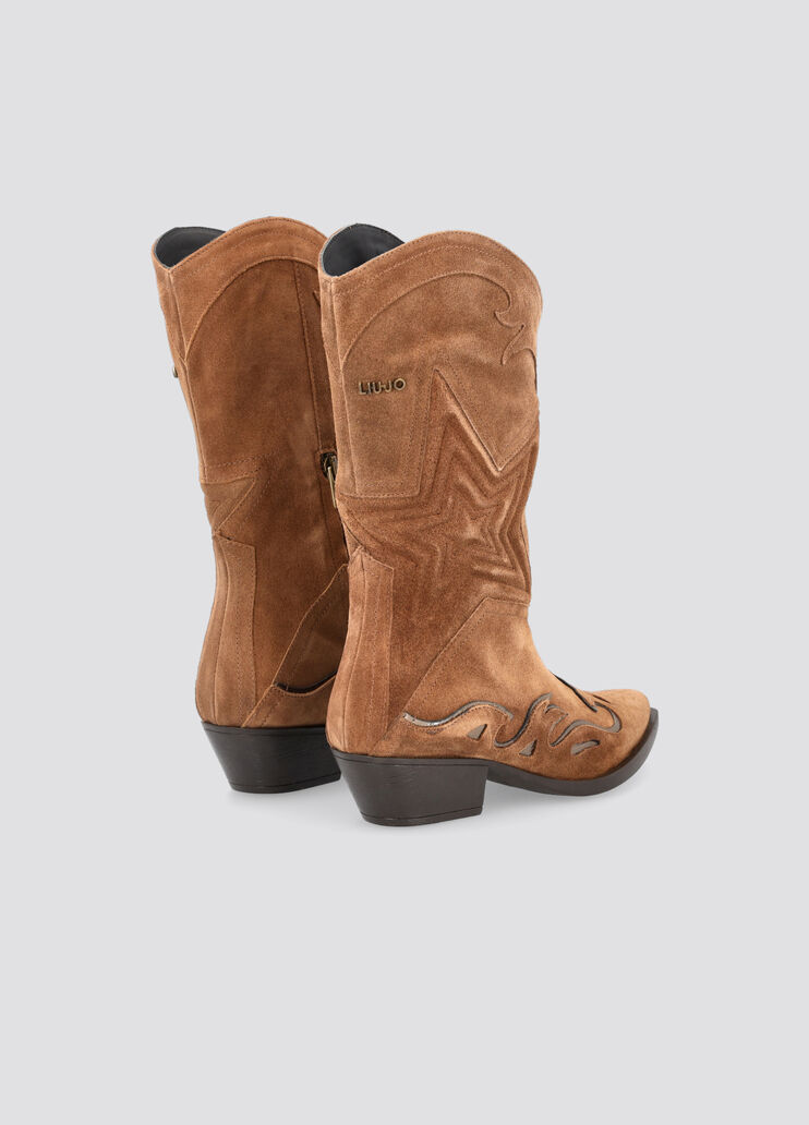 Stivali texani in suede ottone Liu Jo - large image number 1 Stivali texani in suede ottone Liu Jo - large image number 1