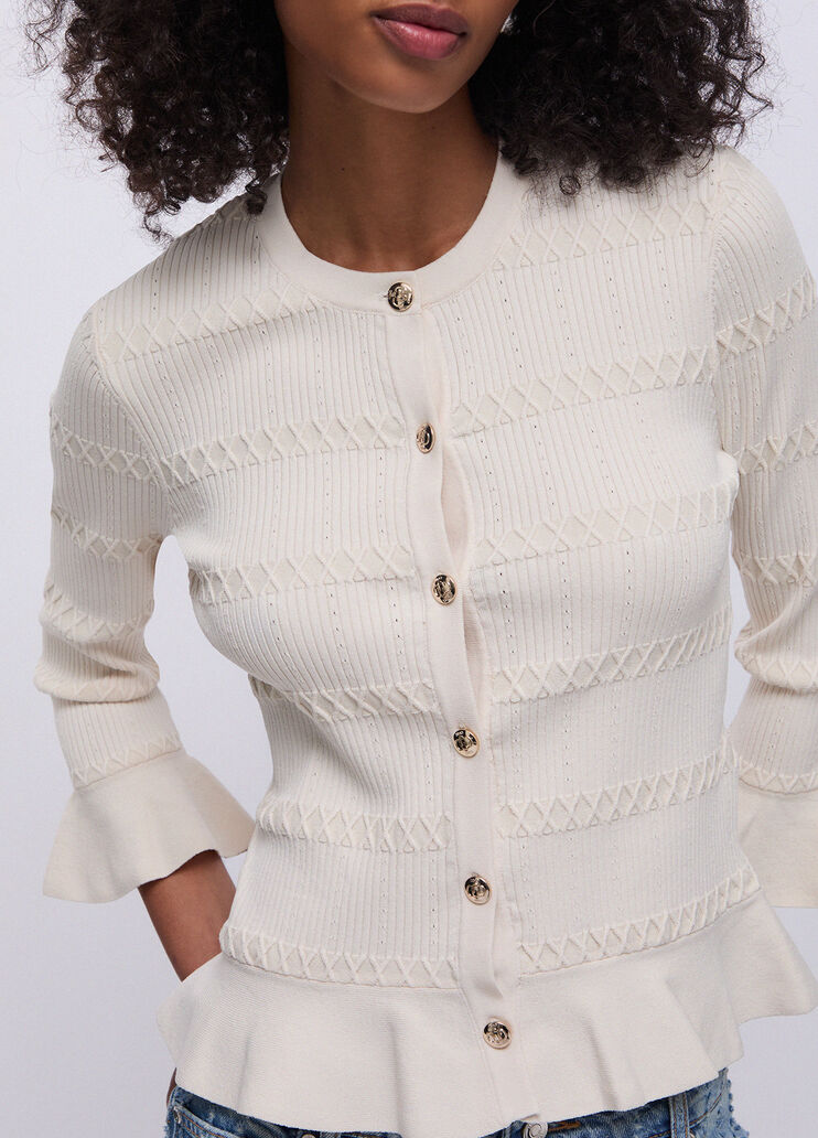 Cardigan mit Volant Cappuccino Liu Jo - medium