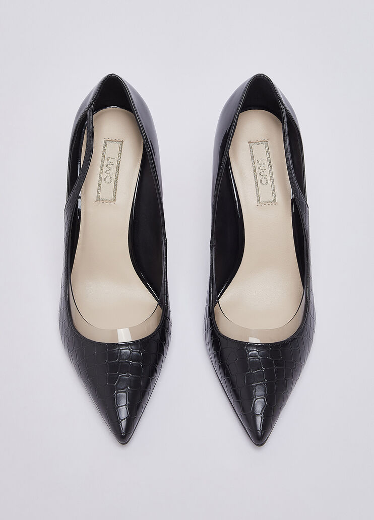 Escarpins avec imprim&eacute; croco noir Liu Jo - medium