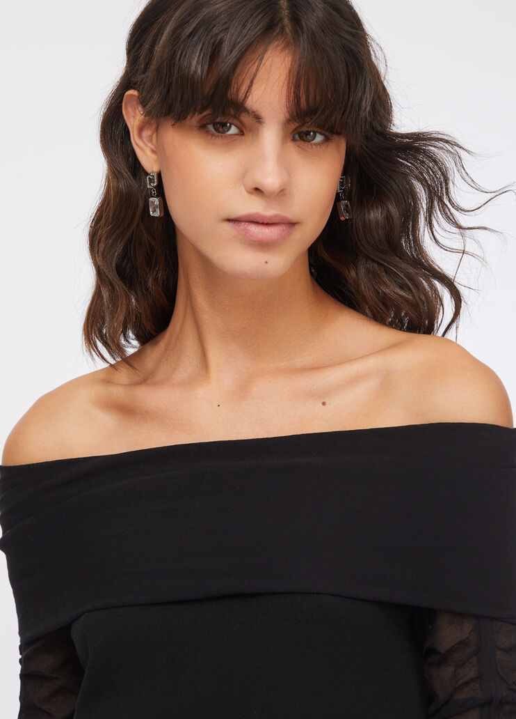 Jumper with Bardot neckline black Liu Jo - large image number 3