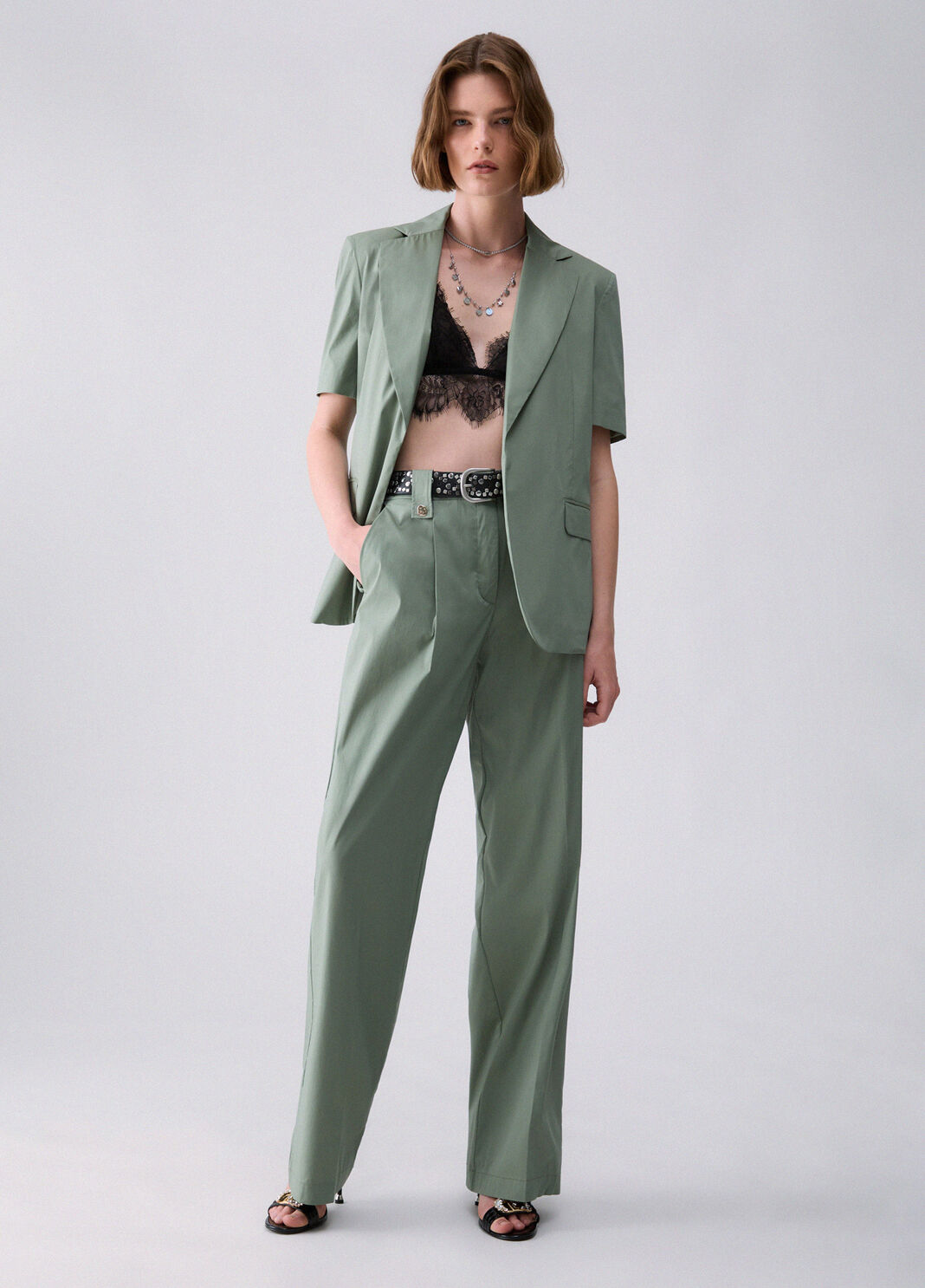 Blazer with belt green Liu Jo - large image number 3