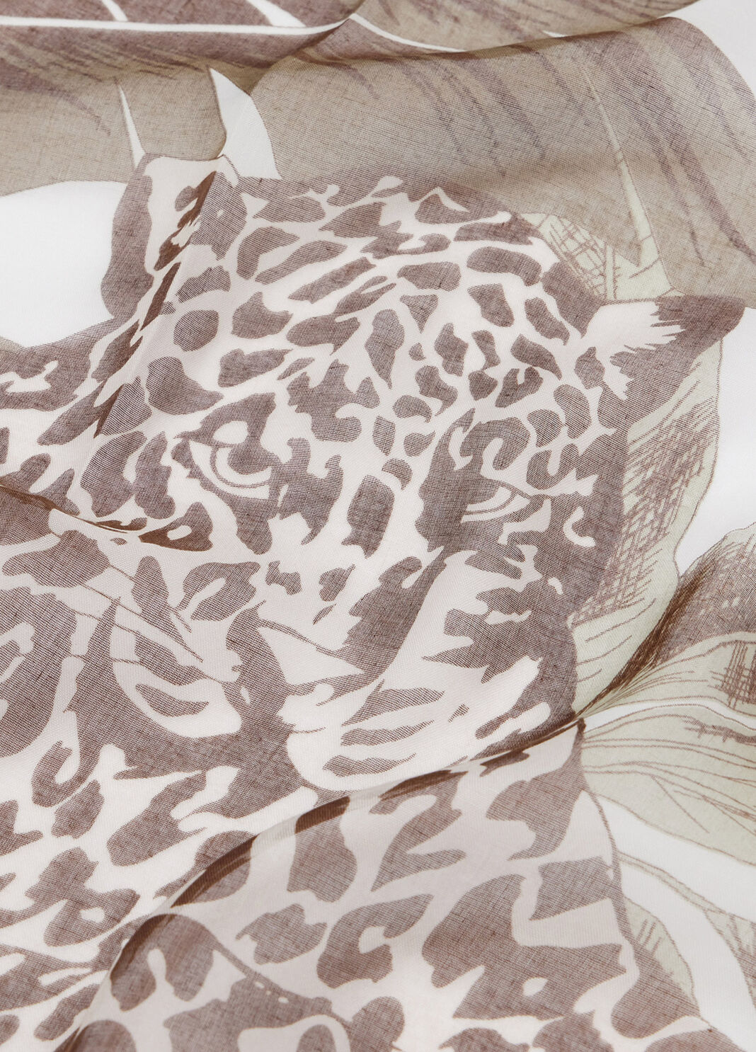 Foulard avec imprim&eacute; &agrave; fleurs beige clair Liu Jo - large image number 3