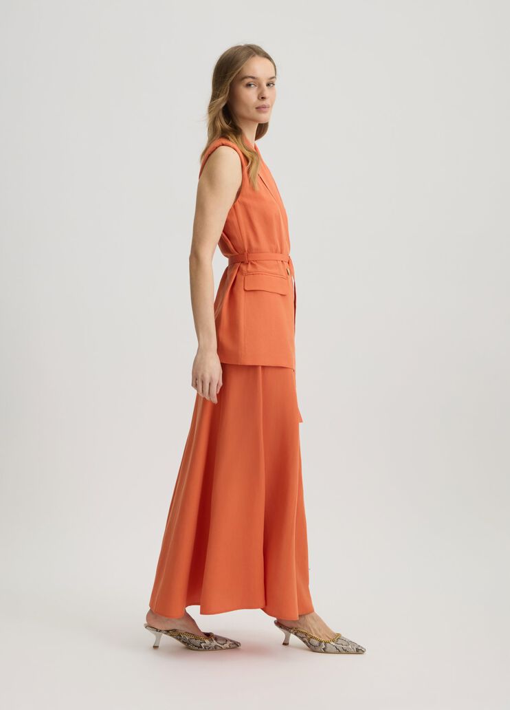 Waistcoat in linen blend terracotta Liu Jo - large image number 3 Waistcoat in linen blend terracotta Liu Jo - large image number 3