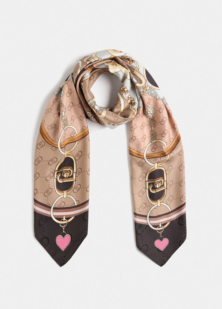 Foulard con stampa beige chiaro Liu Jo - medium Foulard con stampa beige chiaro Liu Jo - medium