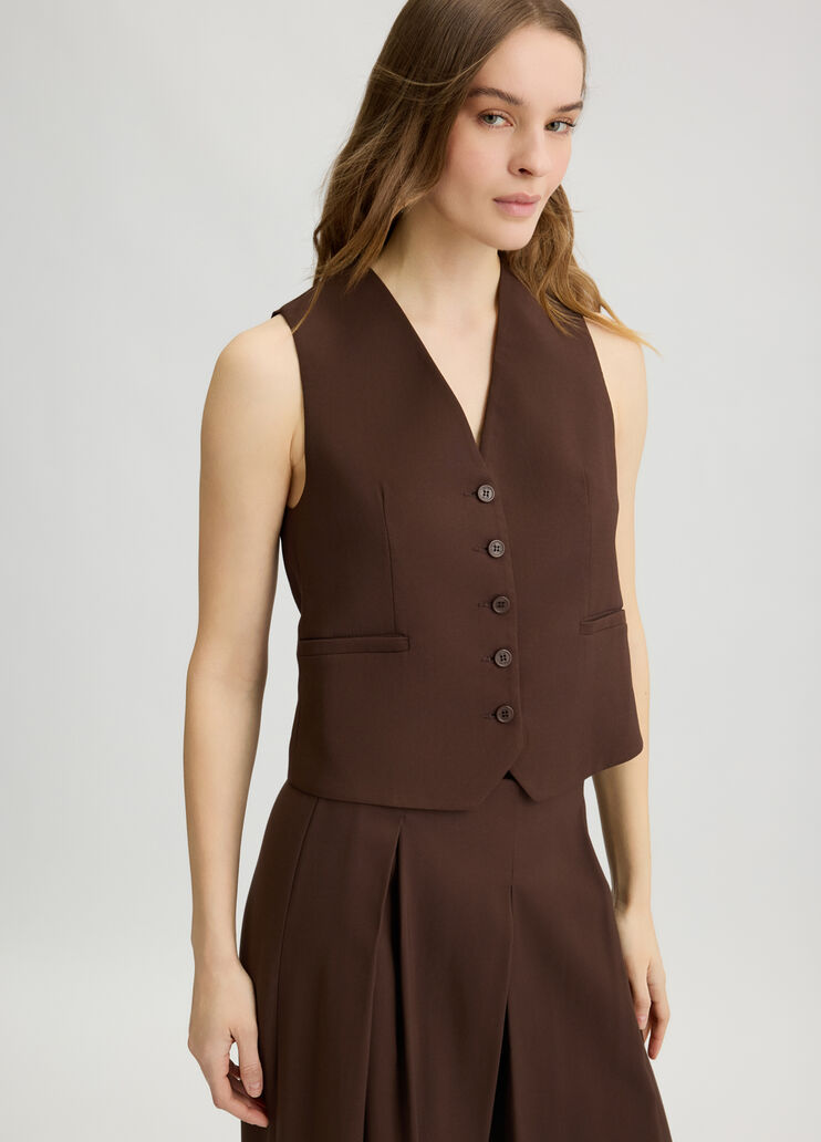 Smart twill vest dark brown Liu Jo - large image number 2 Smart twill vest dark brown Liu Jo - large image number 2