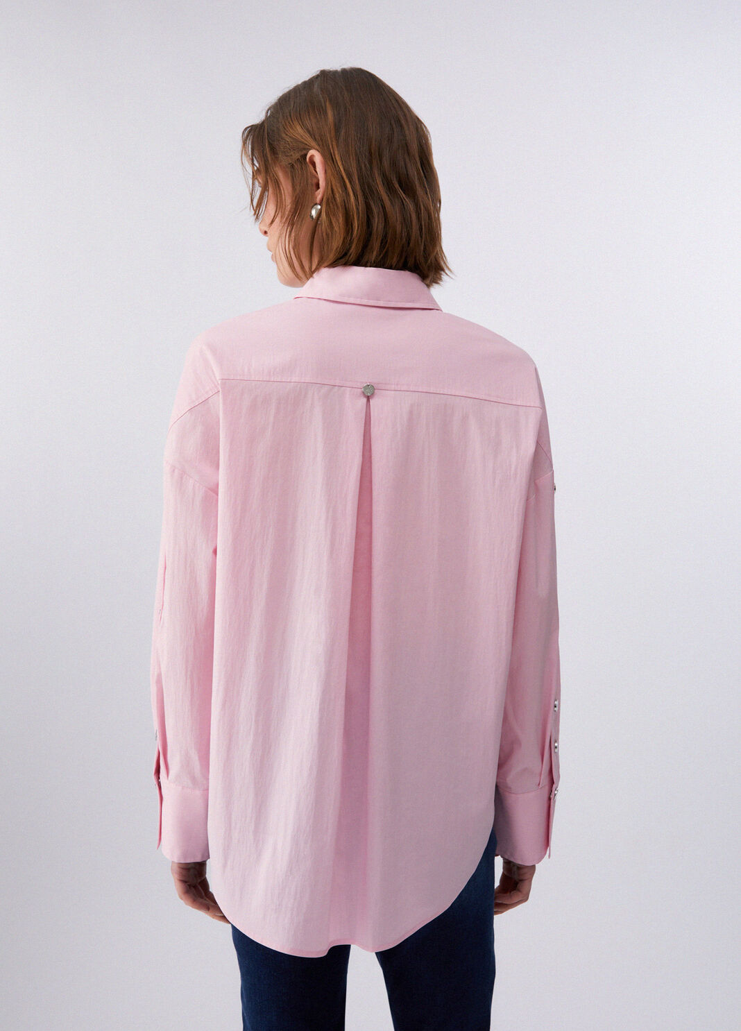 Poplin shirt with studs powder pink Liu Jo - large image number 1